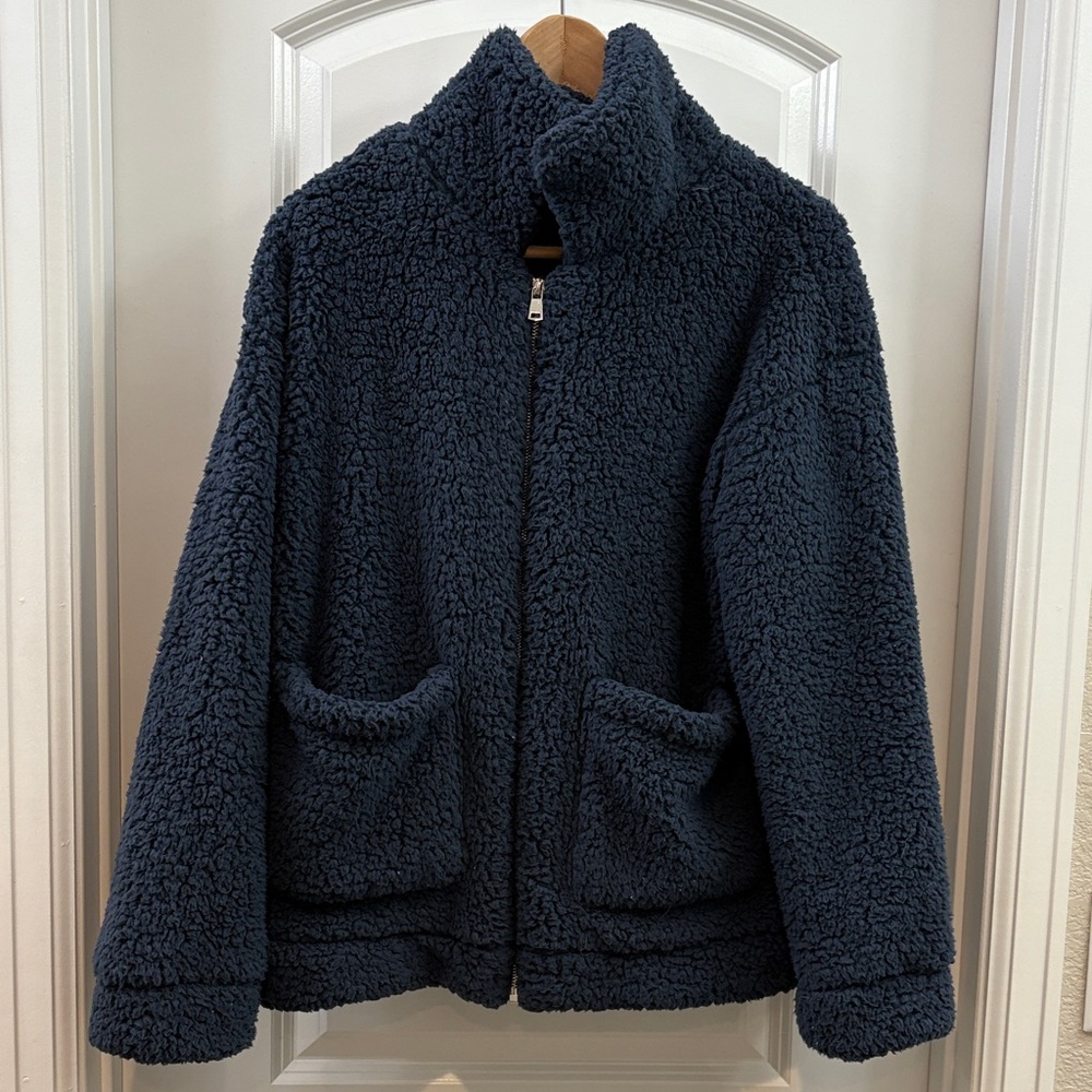 Cozy Navy Women’s Teddy Jacket